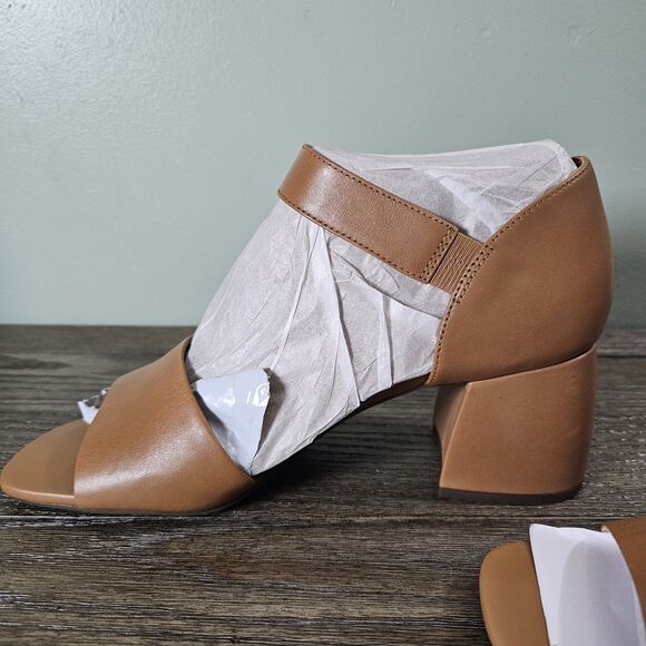 Vionic Chardonnay Block Heel Sandal Camel Brown Leather Womens 10 Wide - Picture 7 of 13